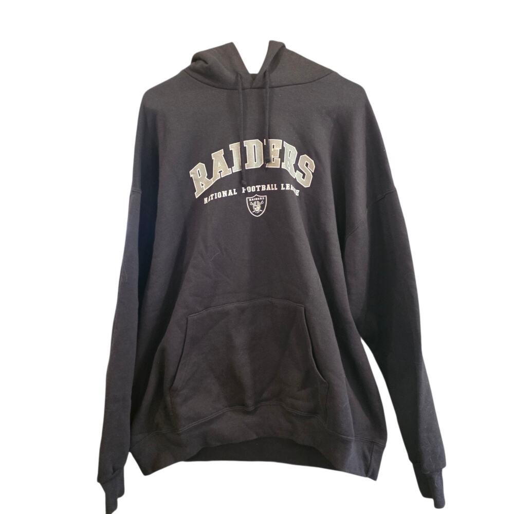 Las Vegas Raiders NFL Hoodie Men’s XL Black Pullover Front & Back Logo 2007